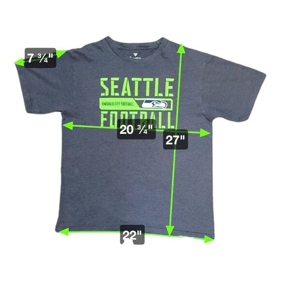 Seattle Seahawks T-Shirt Fanatics Large Gray Football Graphic Tee NFL Fan Gear - Picture 3 of 5